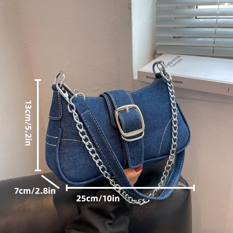 Valenzora | Modern Denim Personalized Design Excellent Structure Shoulder Underarm Small Rectangular Pocket