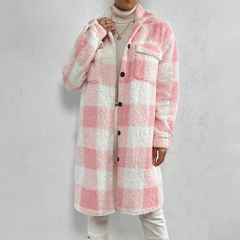 Valenzora | Karierte Damenjacke mit Polarfleece