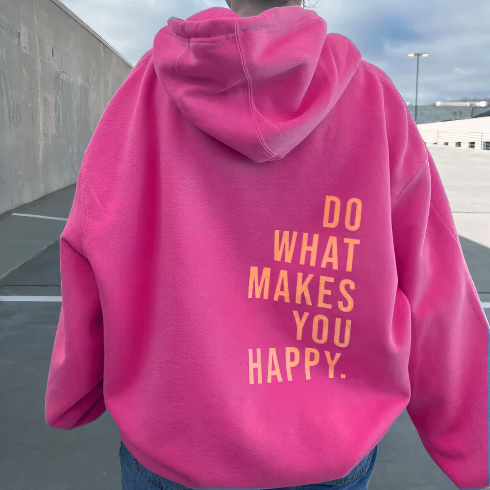 with a happy statement