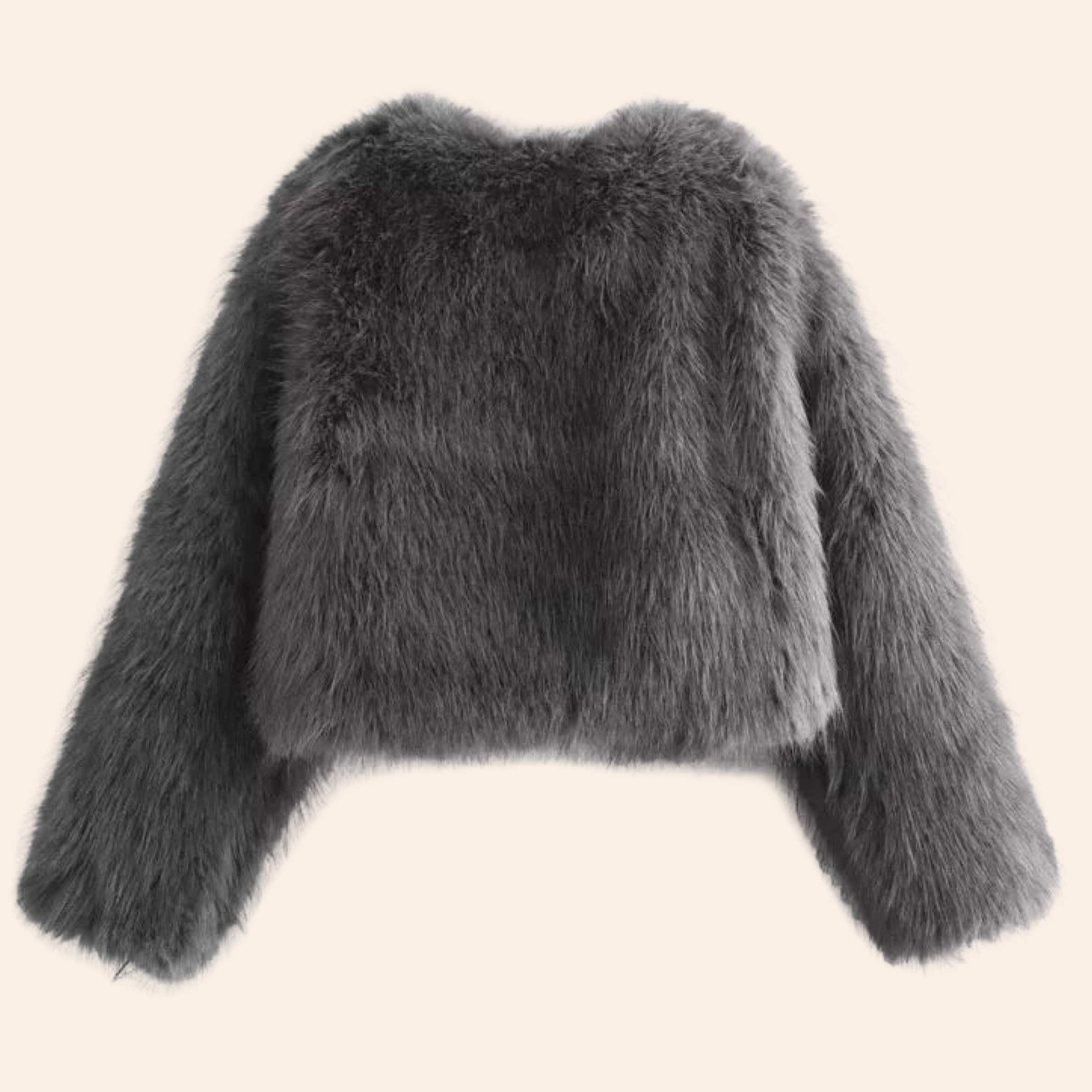 Winter short jackets made of faux fur