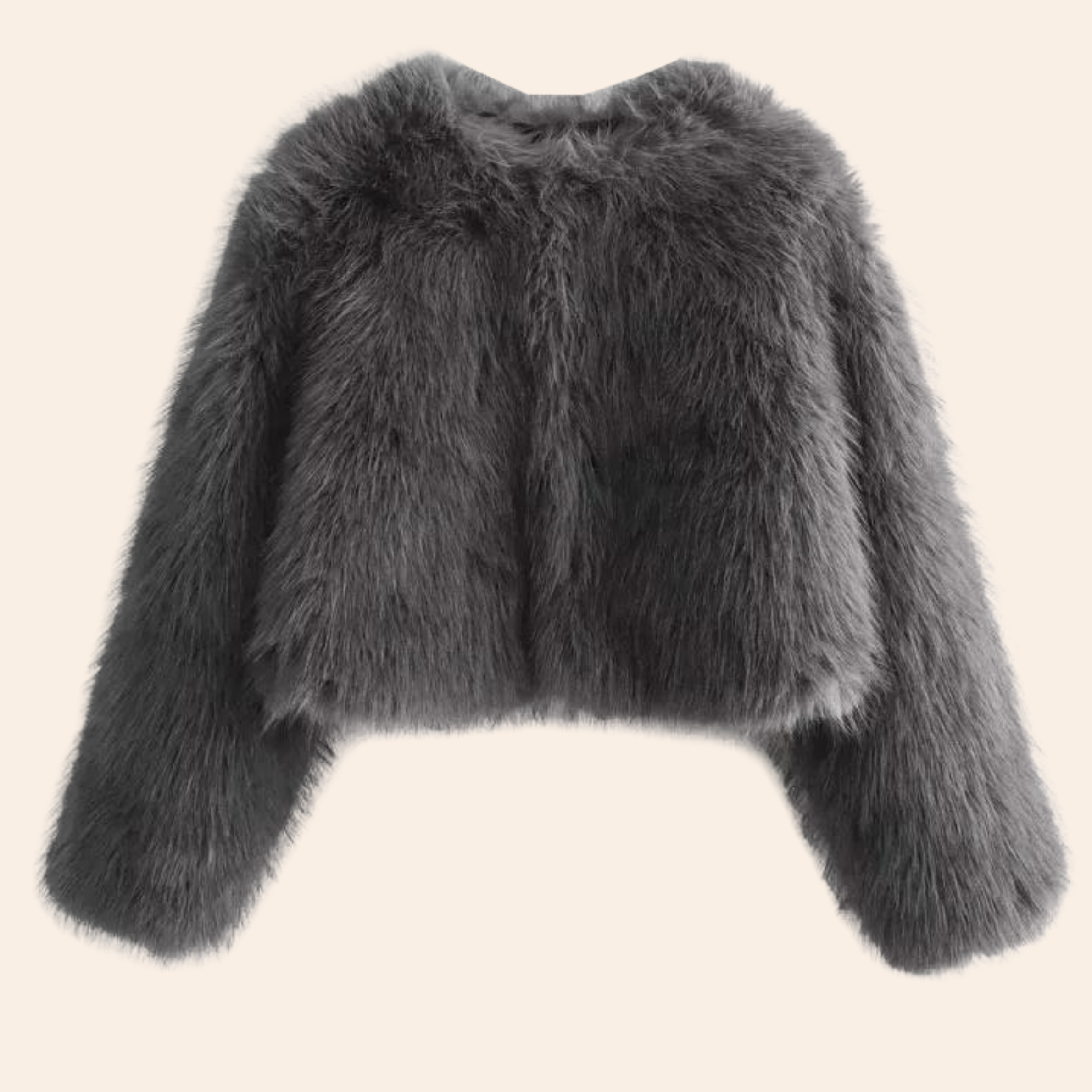 Winter short jackets made of faux fur