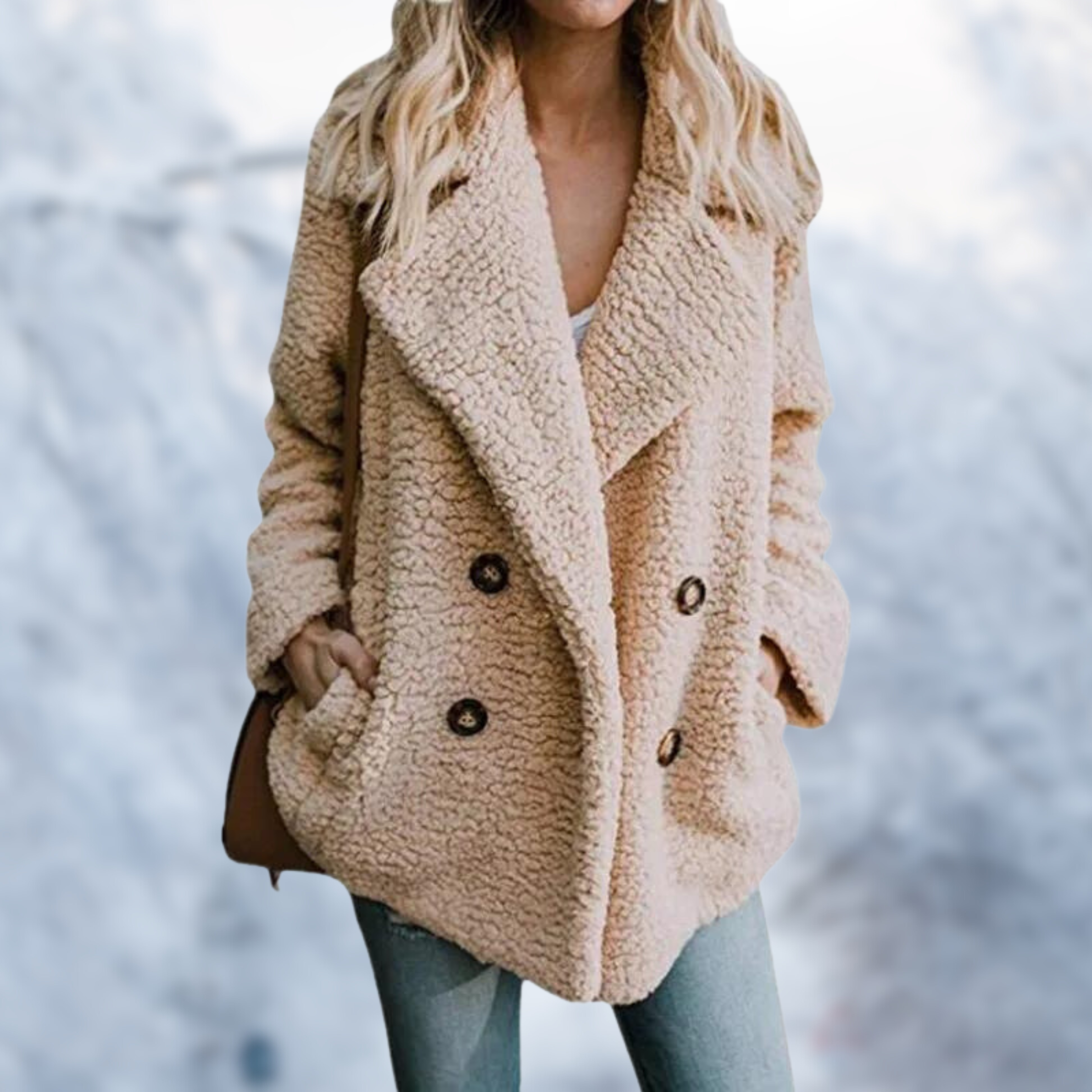 Valenzora - Women's black teddy coat for cozy comfort