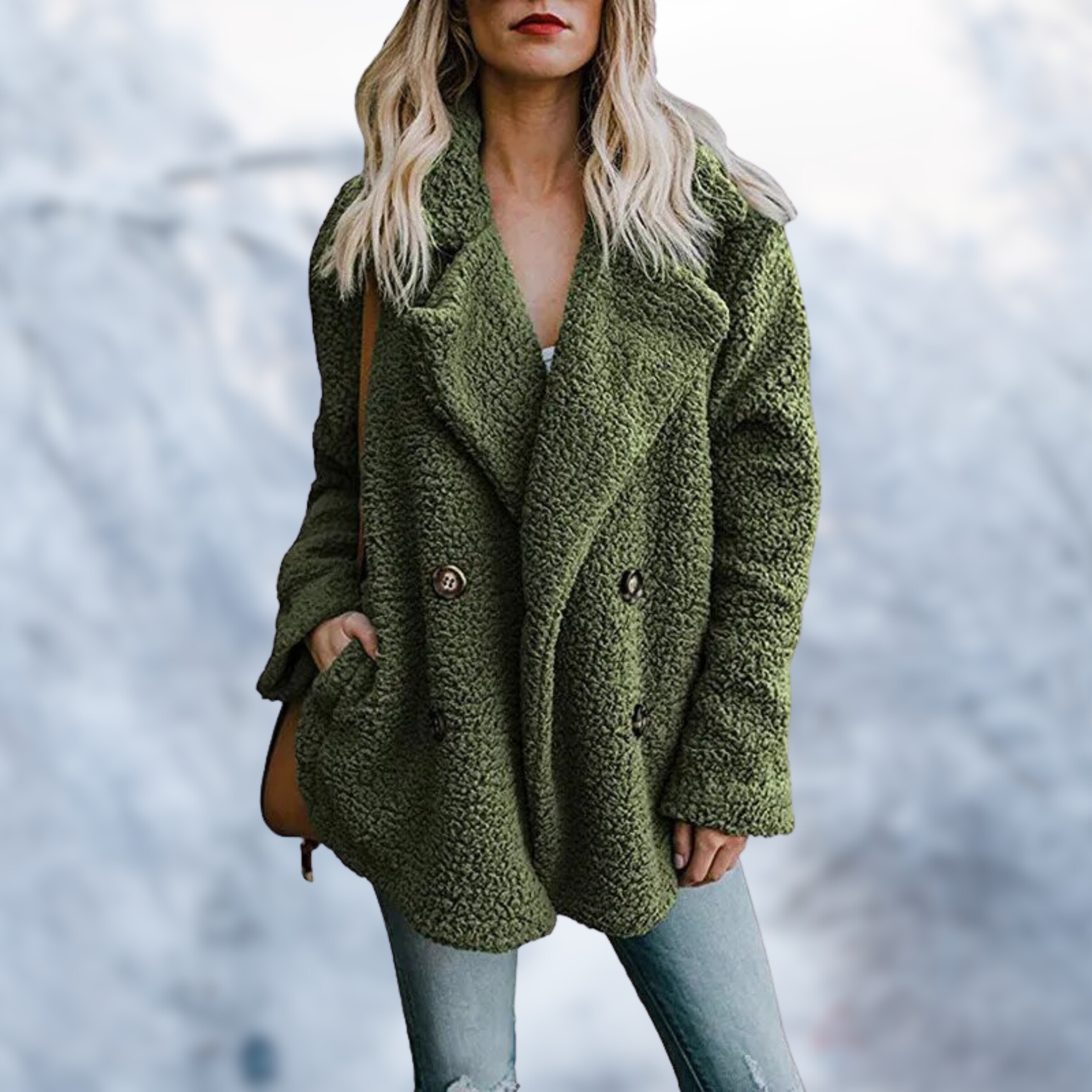 Valenzora - Women's black teddy coat for cozy comfort