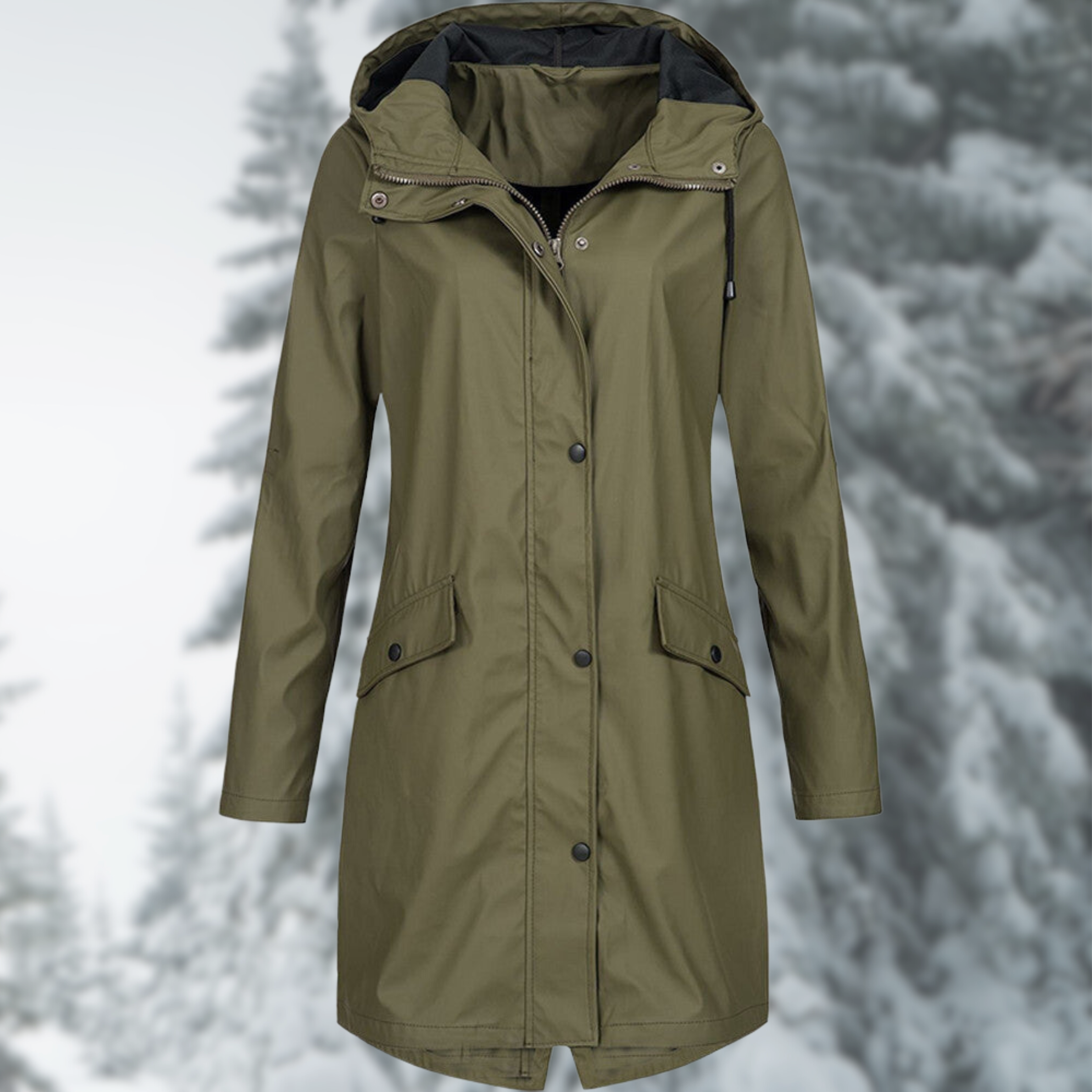 Valenzora | Fashionable, long and waterproof raincoat