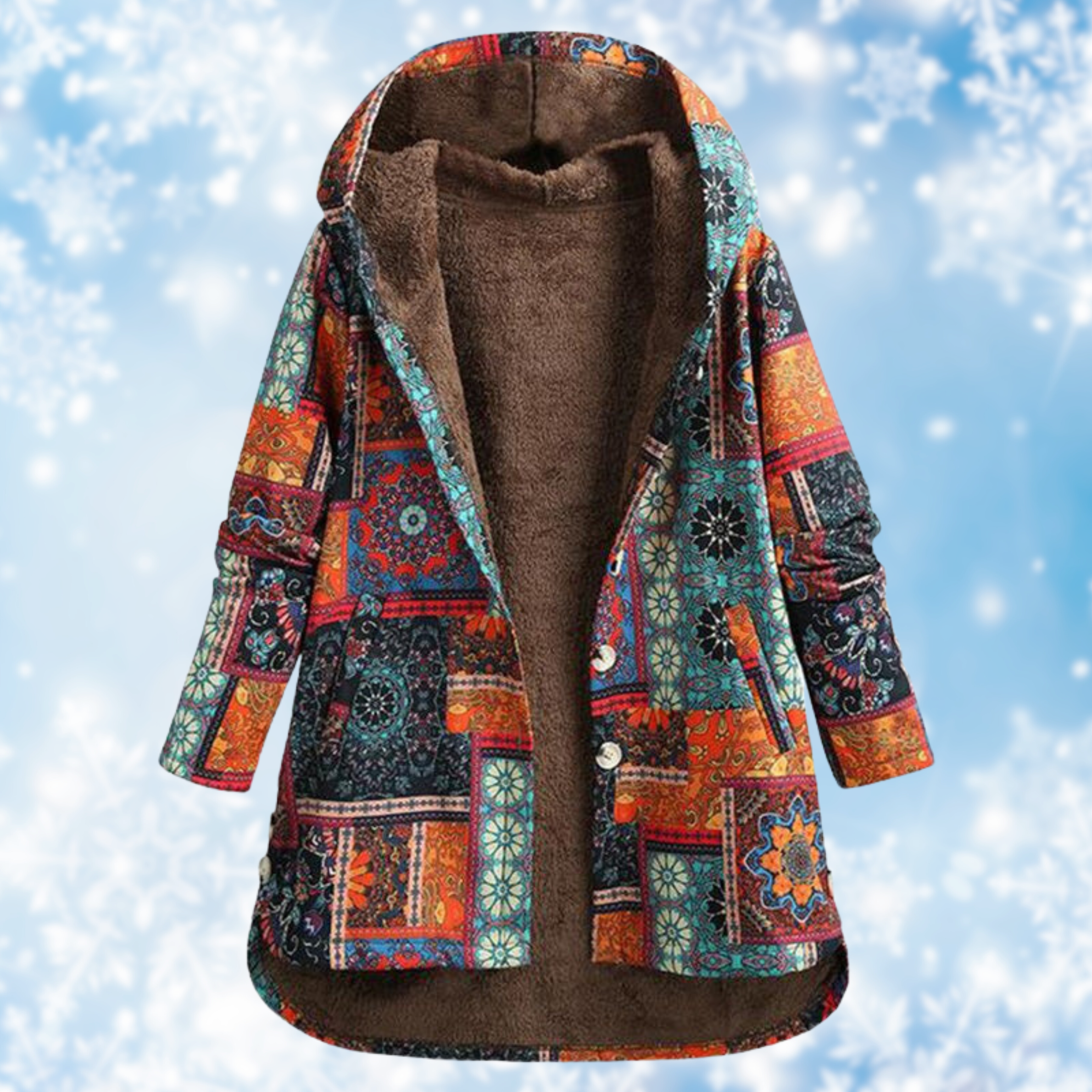 Printed hooded jacket