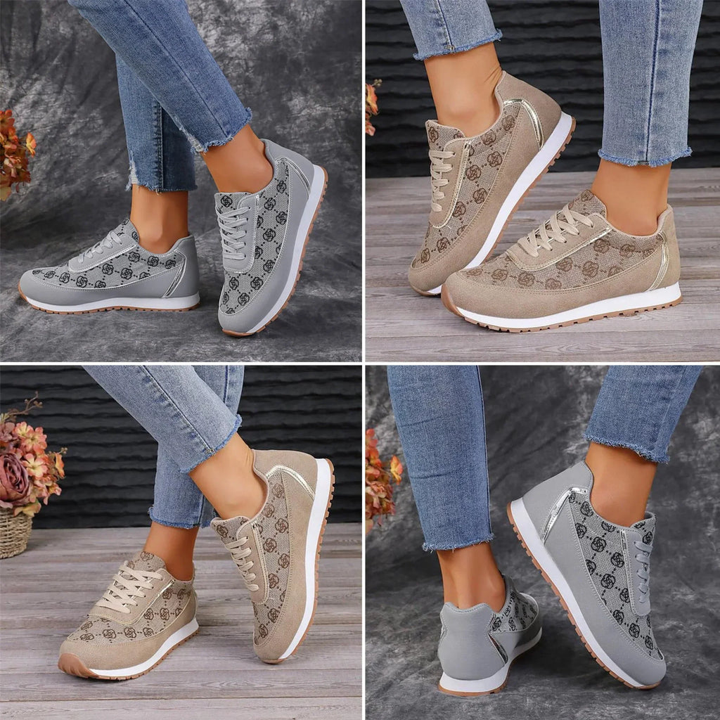 Valenzora | Bequeme flache Schuhe mit Blumenmuster