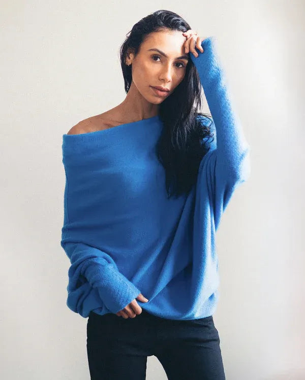 Valenzora | Asymmetrischer Damenpullover mit eleganter Drapierung
