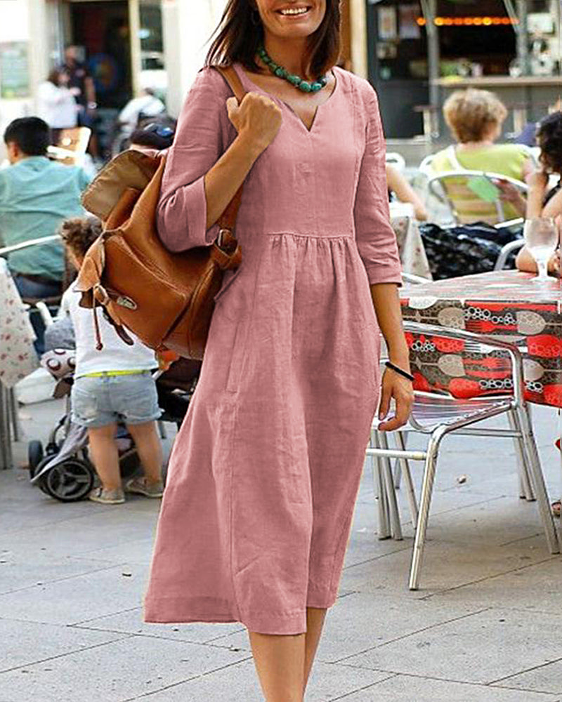 Valenzora | Elegantes Leinen-Tunika-Kleid – Stilvolles Leinenkleid für einen raffinierten Look