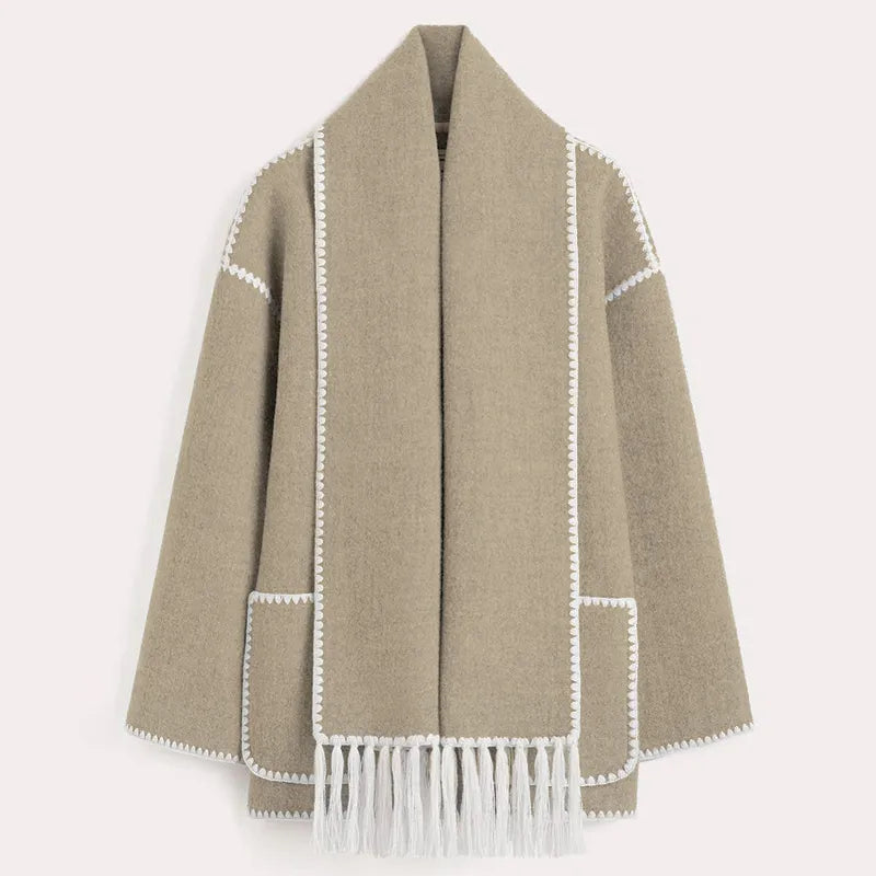 Valenzora | Scarf jacket with a relaxed fit and soft, textured fabric for women