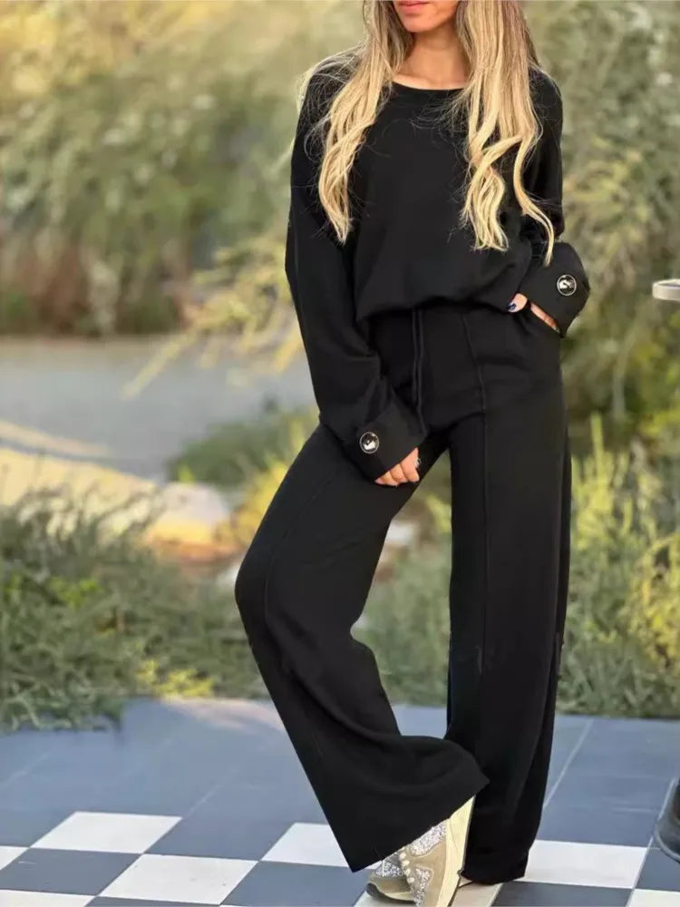 Valenzora | Casual 2-piece T-shirt and pants set – Comfortable and stylish for everyday and leisure