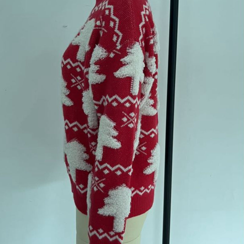 Valenzora - Ugly Christmas Sweater - Knitted sweater with 3D Christmas tree print