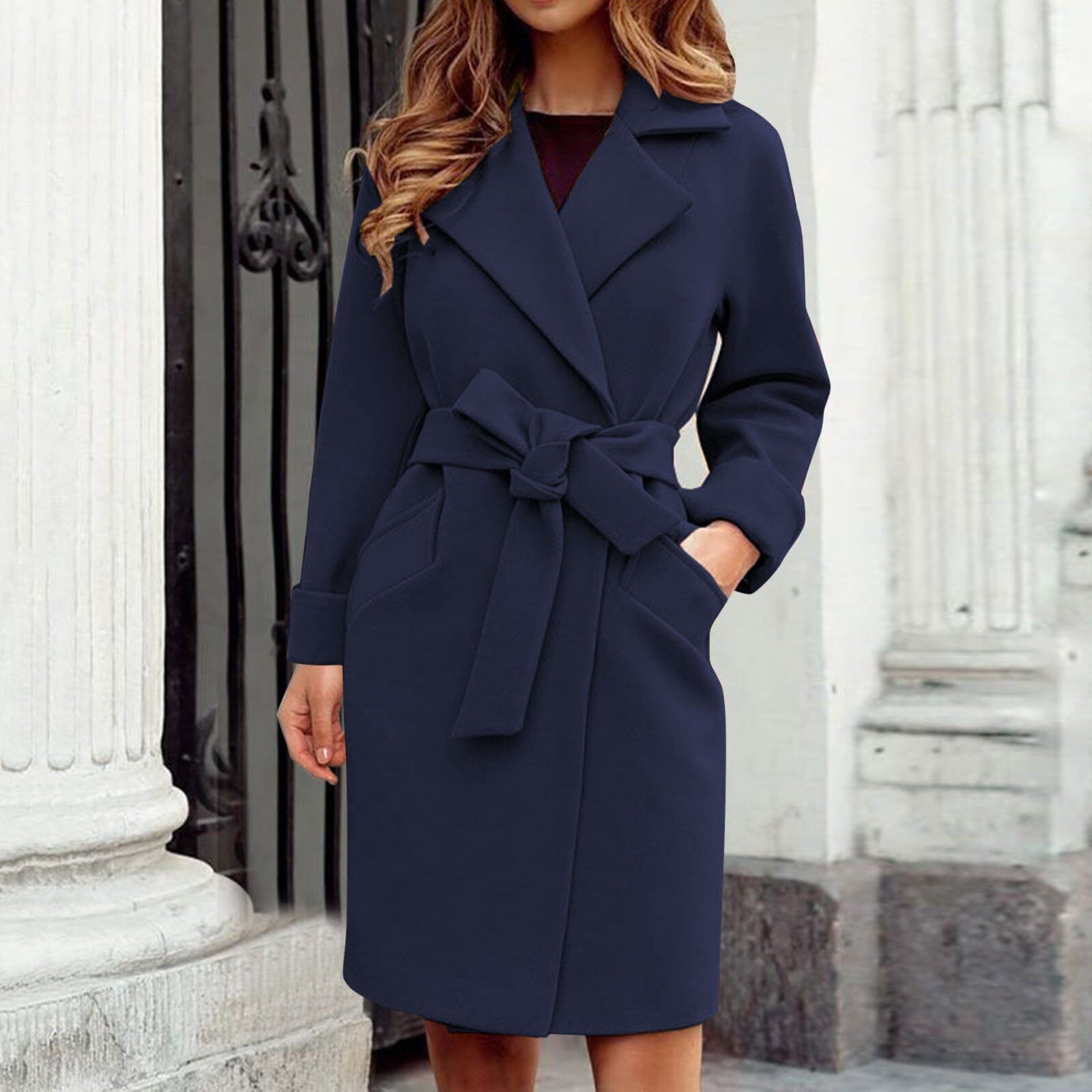Valenzora - Elegant coat with tie belt