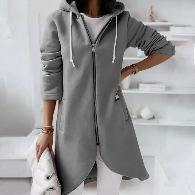 Valenzora | Kapuzen-Cardigan mit abgerundetem Saum