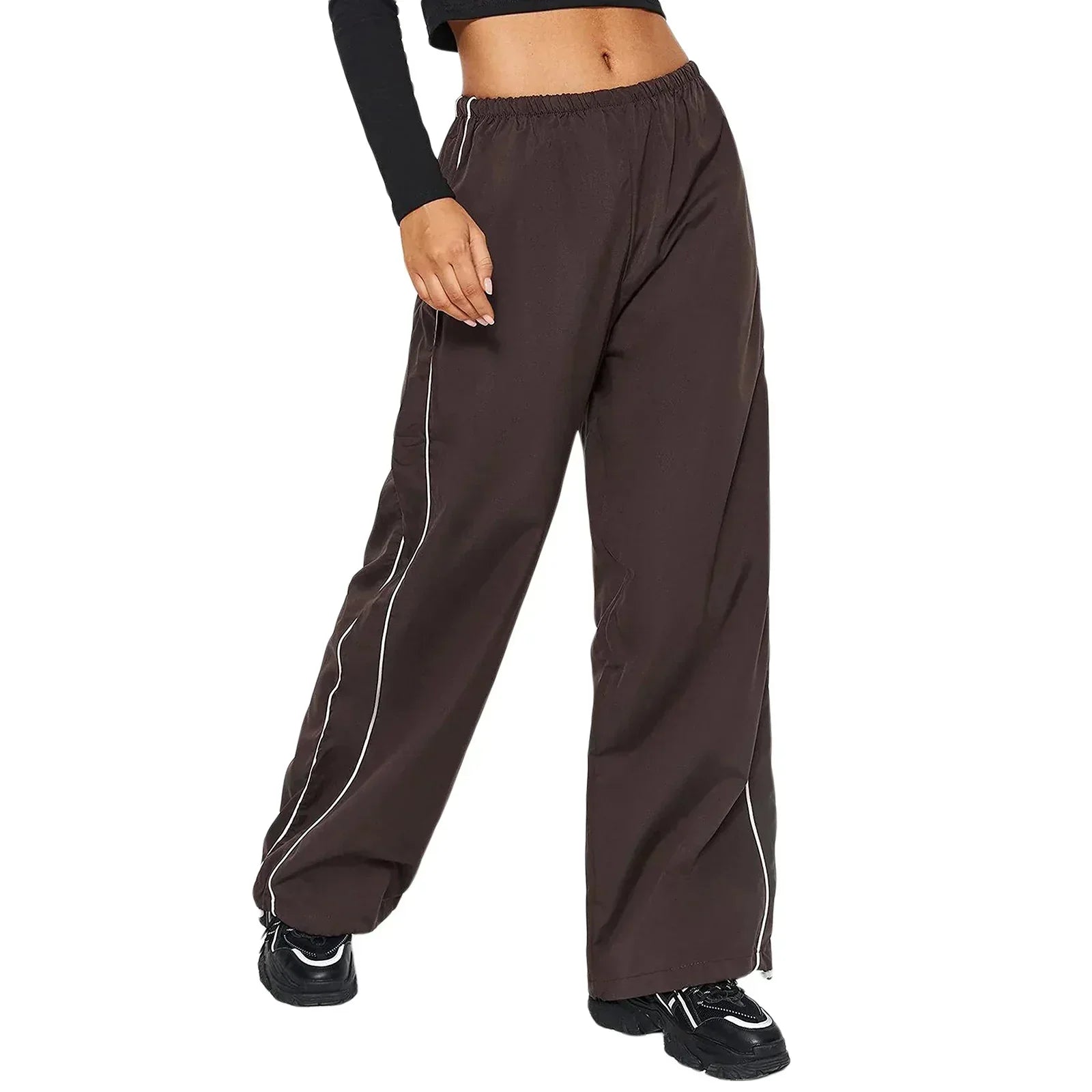 Valenzora | Damen Y2K Cargohose mit elastischem Bund, locker sitzende, unifarbene Jogginghose, Trainingshose mit Taschen, Streetwear
