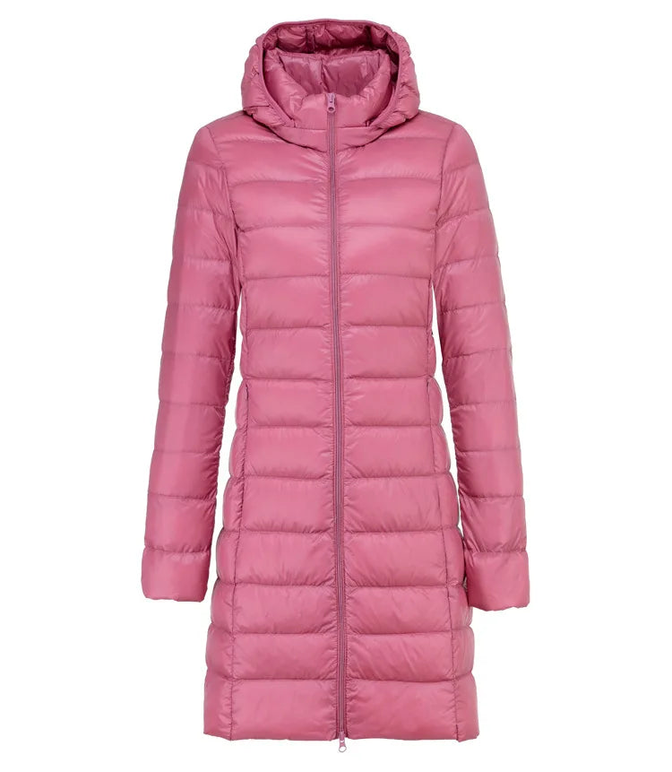 Valenzora | Lange leichte Daunenjacke