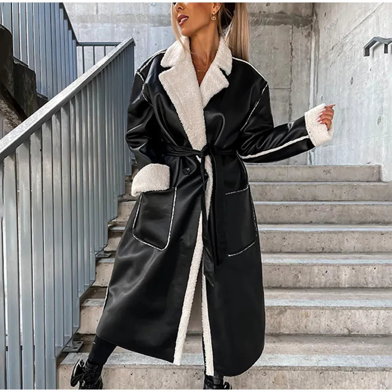 Lederjacke mit Fell