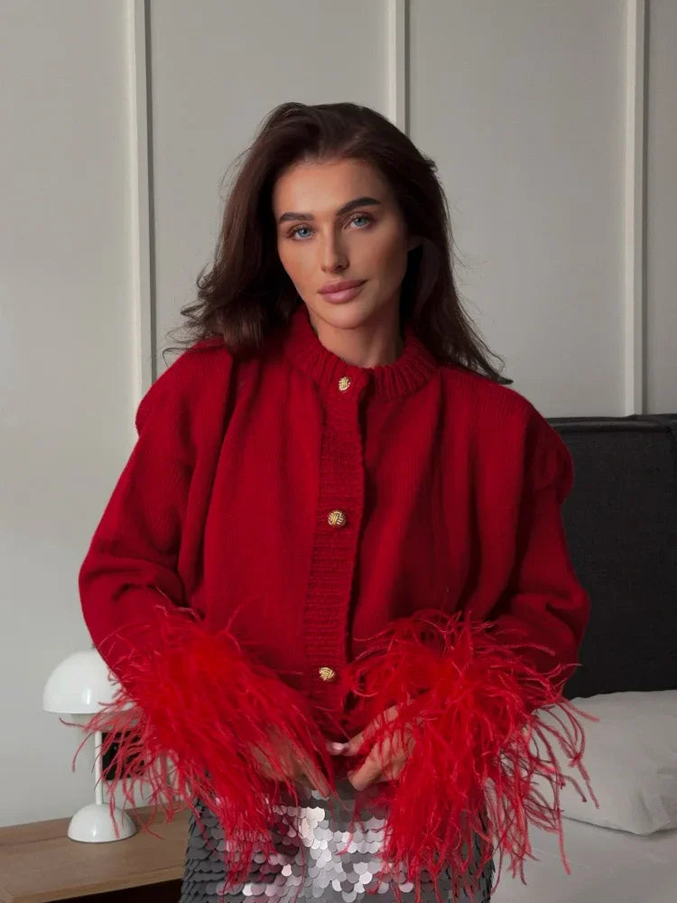 Valenzora | Chic feather cardigan
