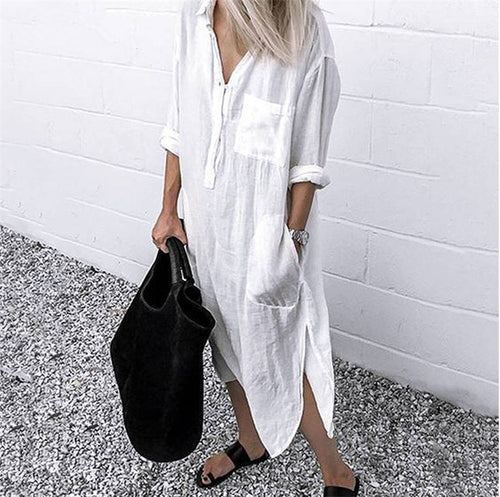 Valenzora | Leinenkleid mit Taschen