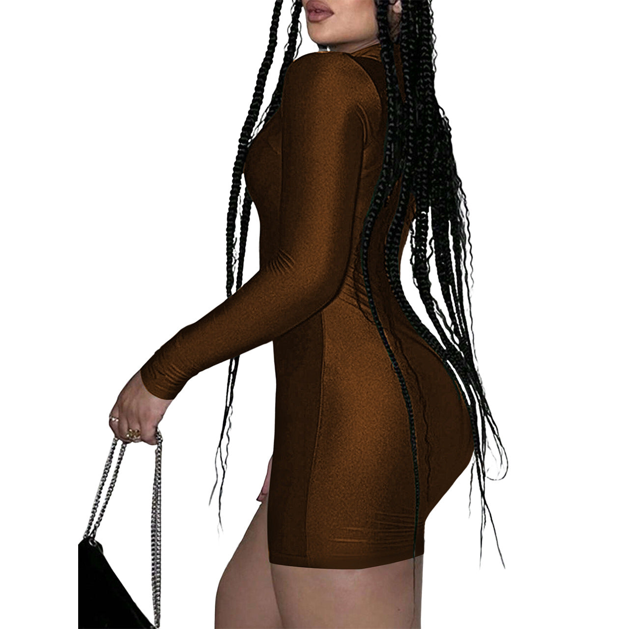 Valenzora | Smooth emerald bodysuit with full-length zipper