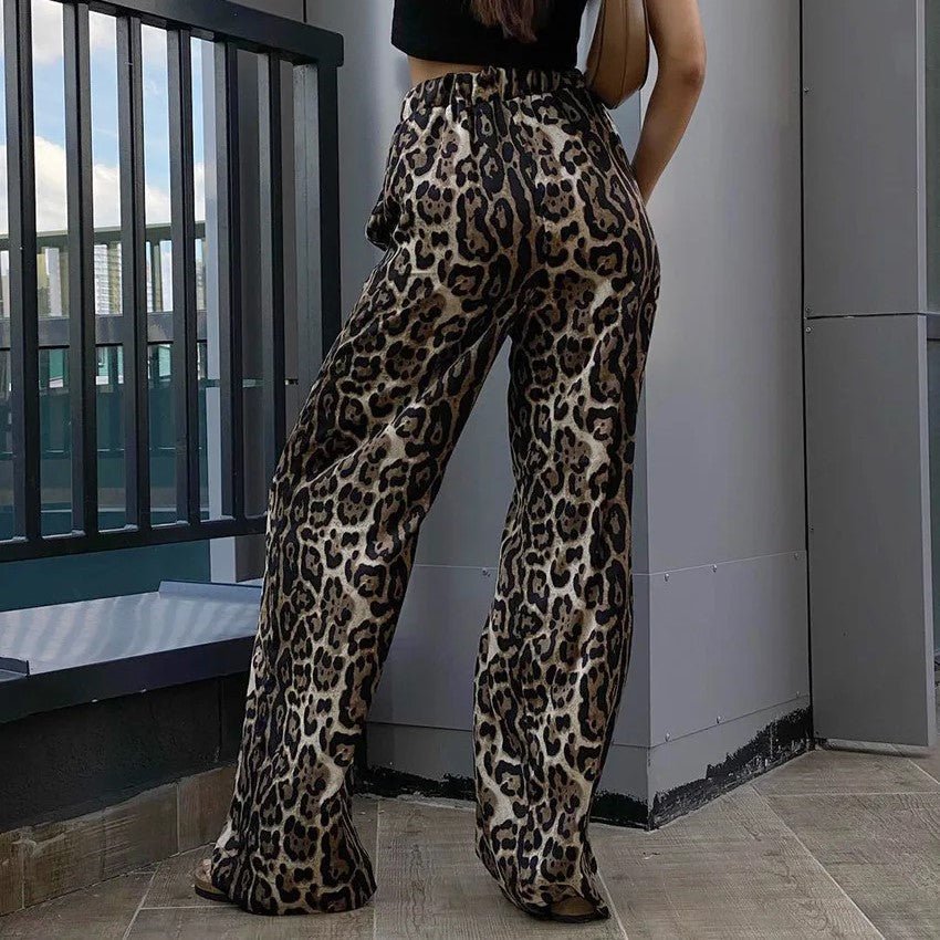 Valenzora | Wide-leg trousers with leopard print