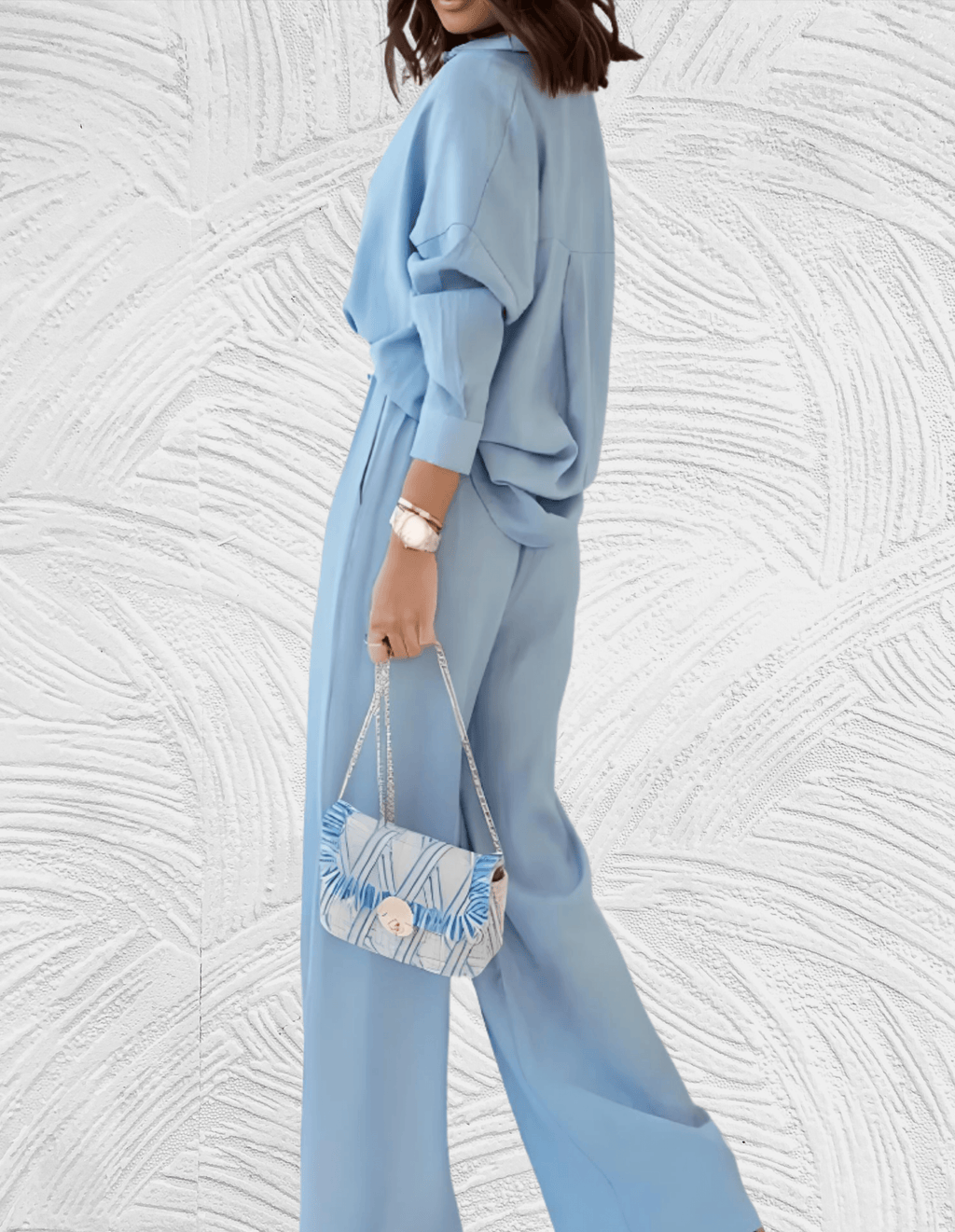 Valenzora | 2-piece set, consisting of a loose shirt and wide-legged trousers
