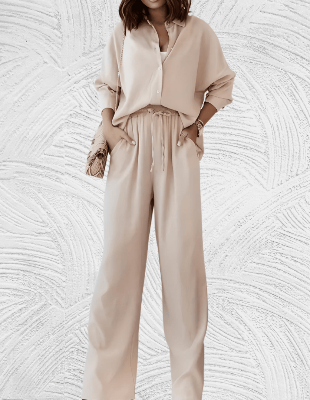 Valenzora | 2-piece set, consisting of a loose shirt and wide-legged trousers