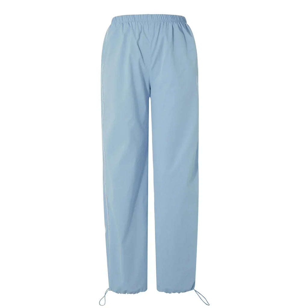 Valenzora | Women's Y2K Elastic Waist Cargo Pants Loose Solid Color Jogging Pants Tracksuit Bottoms with Pockets Streetwear