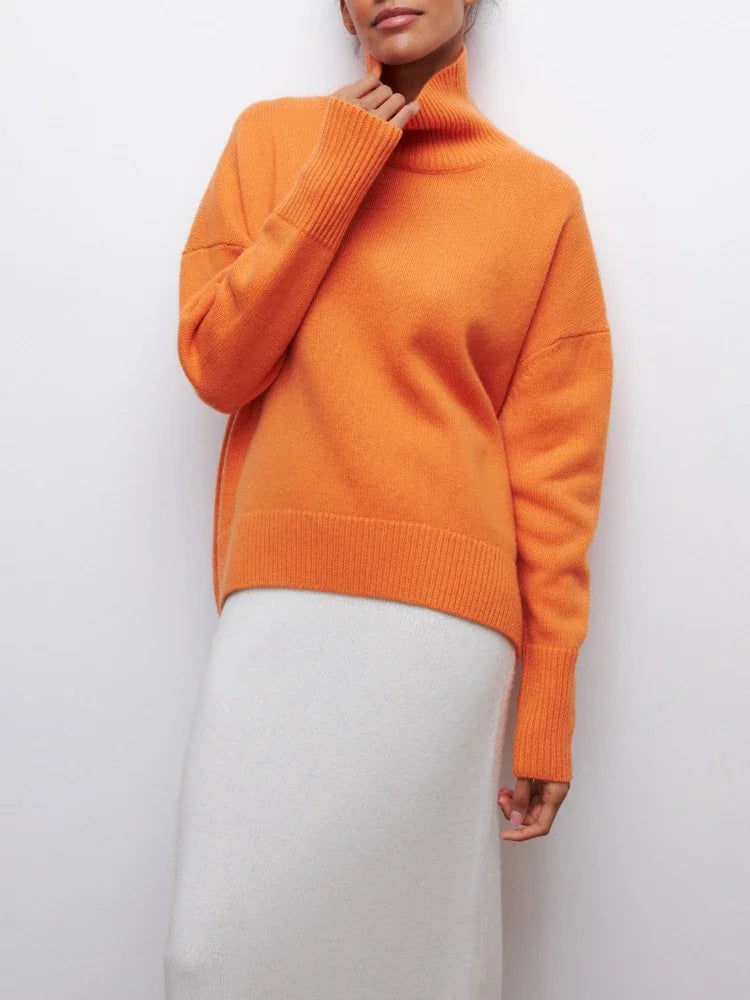 Oversized knitted turtleneck sweater