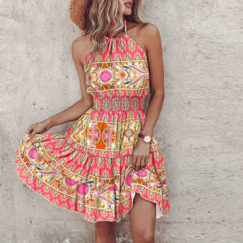 Valenzora | Stylish Summer Boho Halter Dress