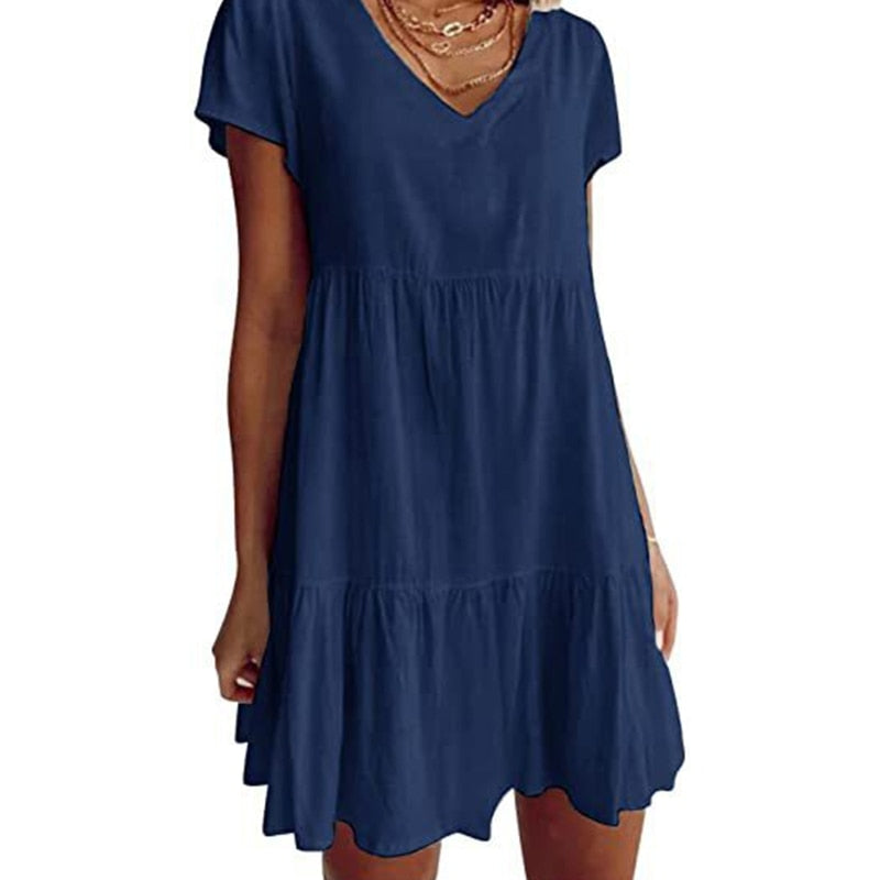Valenzora short-sleeved woven dress