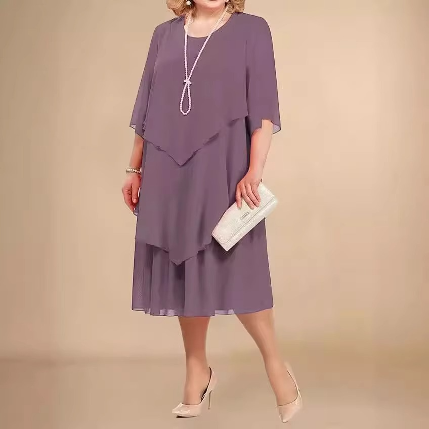 Valenzora | Elegant chiffon dress with a layered look