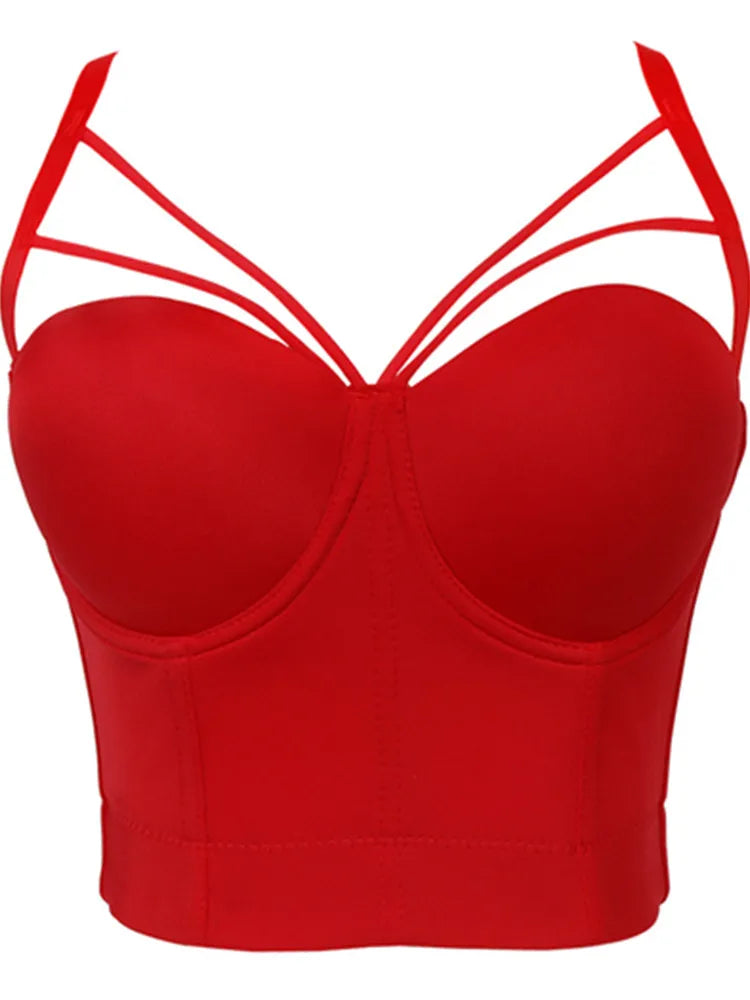 Valenzora | 5 Colors Women's Sexy Designer Summer V-Neck Nude Black White Red Pink Cotton Camisole Tops Women's Camis Crop Tops