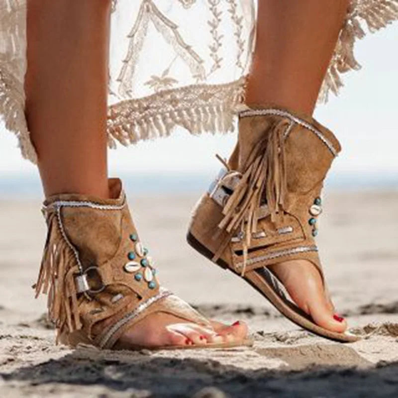 Valenzora | Fransen-Boho-Sandalen