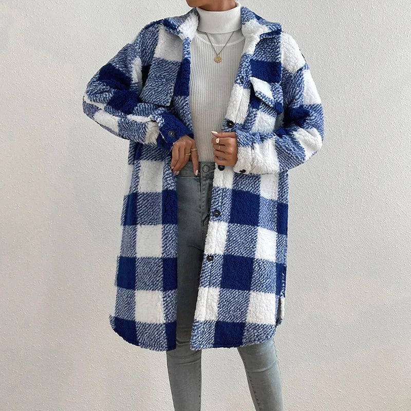 Valenzora | Karierte Damenjacke mit Polarfleece