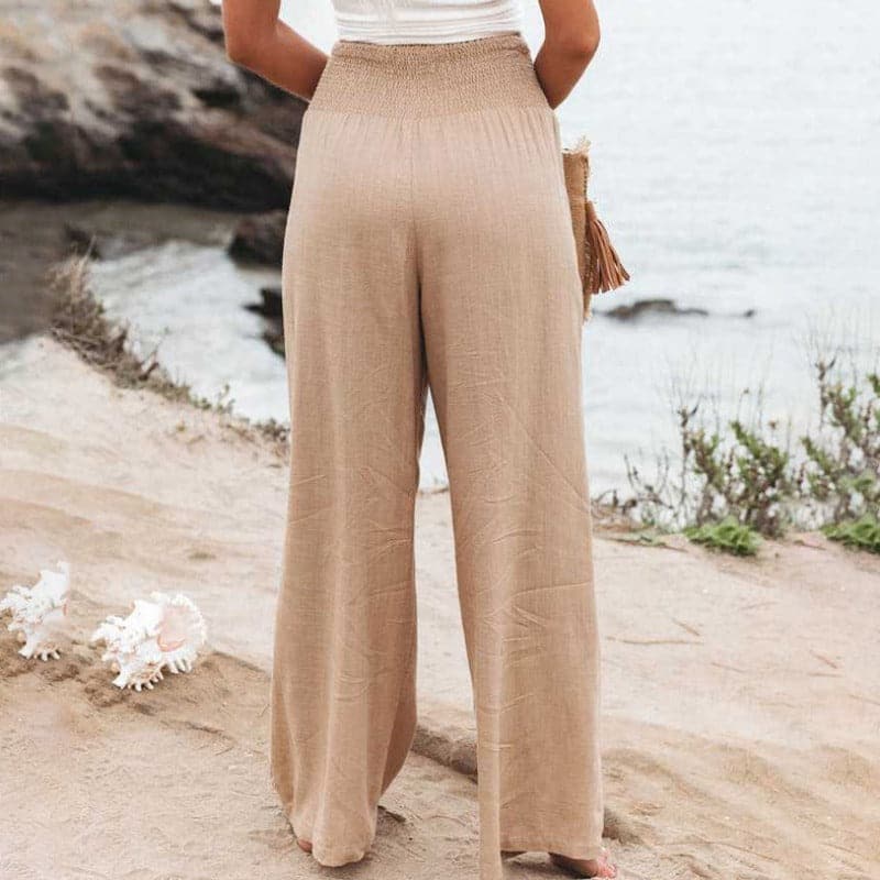 Valenzora | Casual wide linen trousers for women