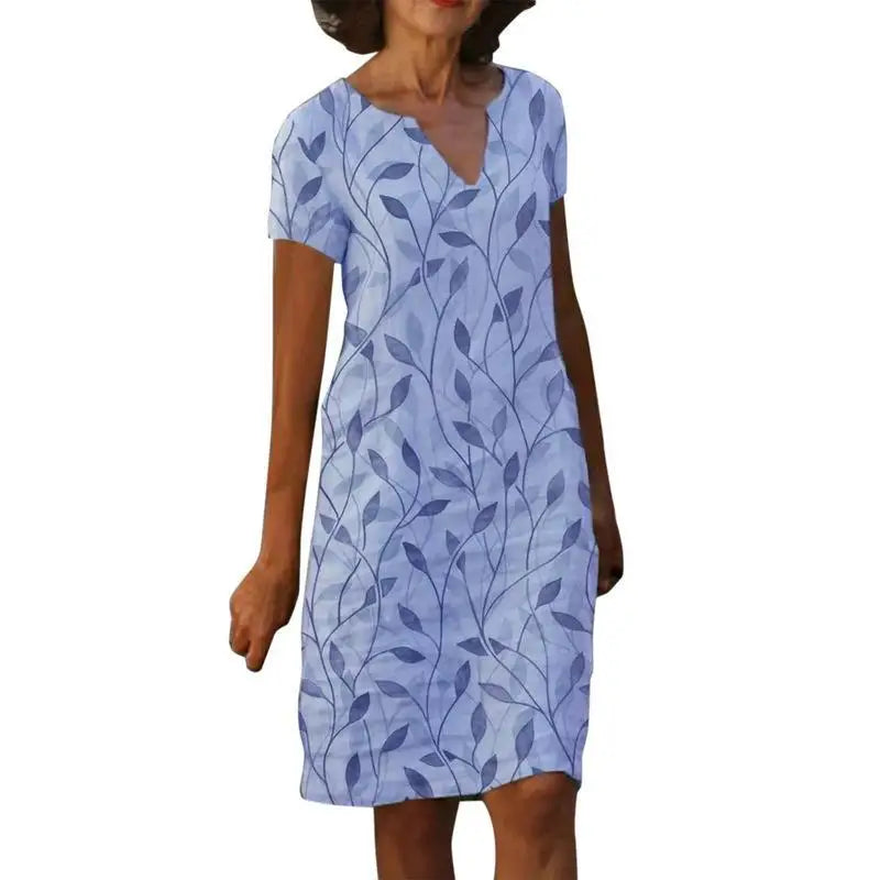 Valenzora | Vintage geblümtes V-Ausschnitt Maxikleid