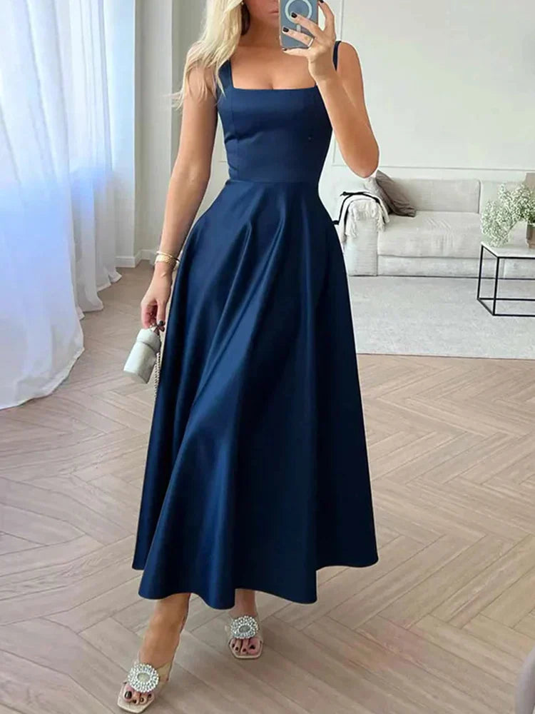 Valenzora | Modernes ärmelloses Maxikleid mit hoher Taille für Damen