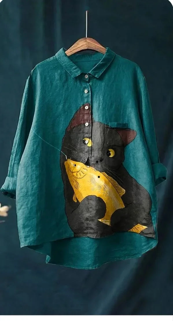 Valenzora | Cat Art On White T-Shirt