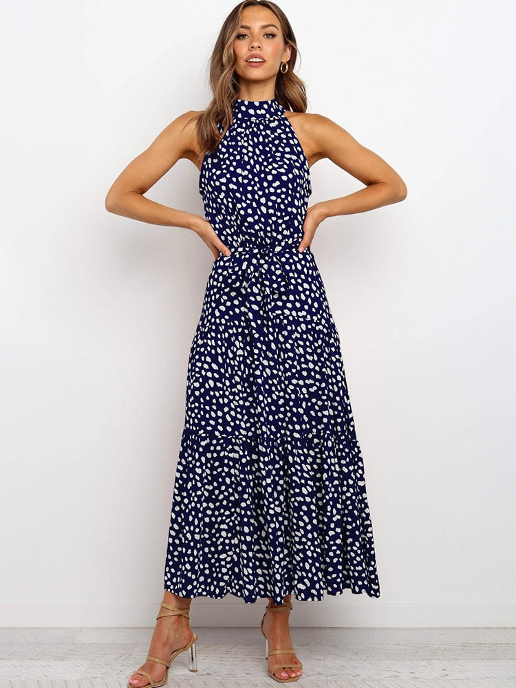 Valenzora | Tupfen-Neckholderkleid