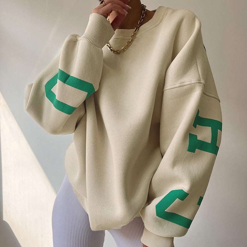 Valenzora Langarm-Oberteile O-Ausschnitt Hoodies