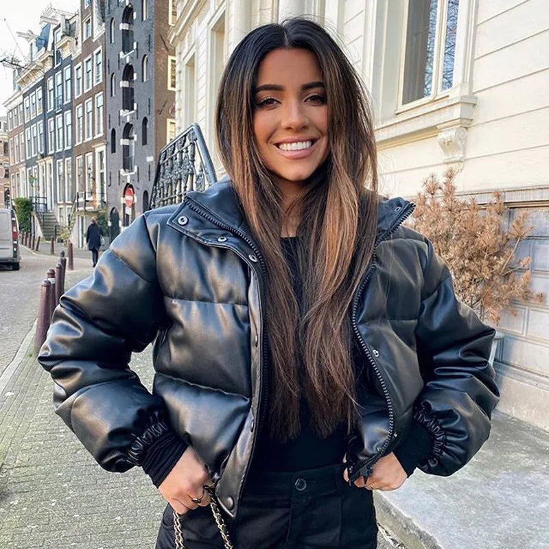 Valenzora | Padded leather jacket for women