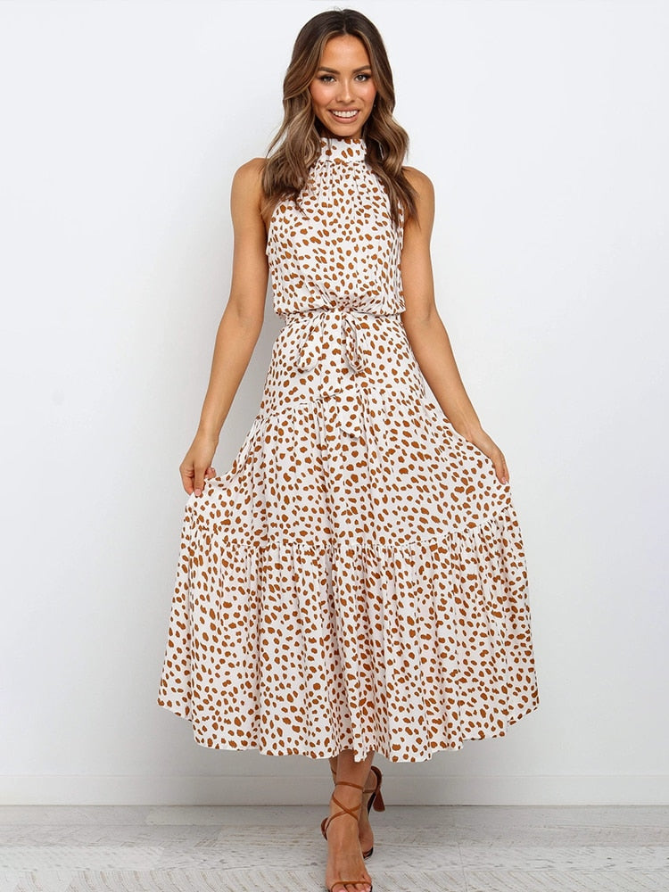 Valenzora | Tupfen-Neckholderkleid