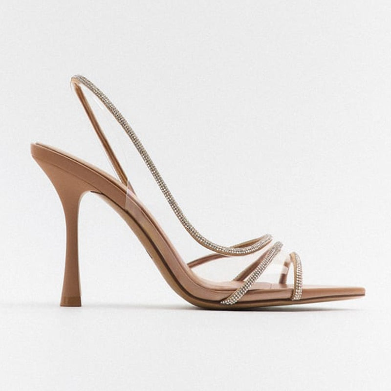 Valenzora Elegant High-Heeled Sandals | Stiletto Slingback Peep Toe Shoes