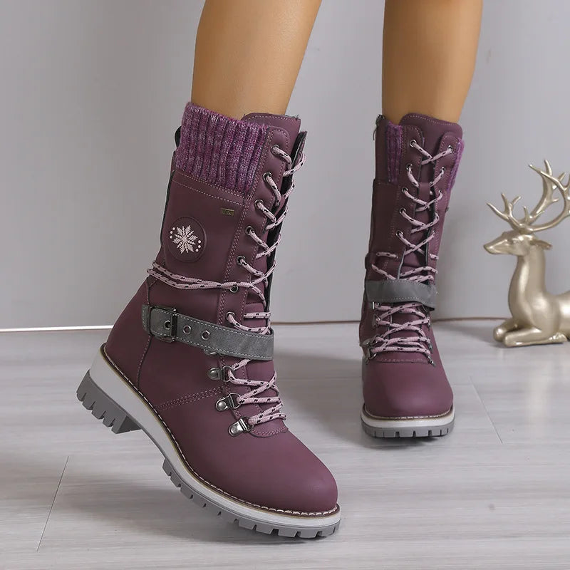 Valenzora | Fashionable lace-up boots with platform and thick sole