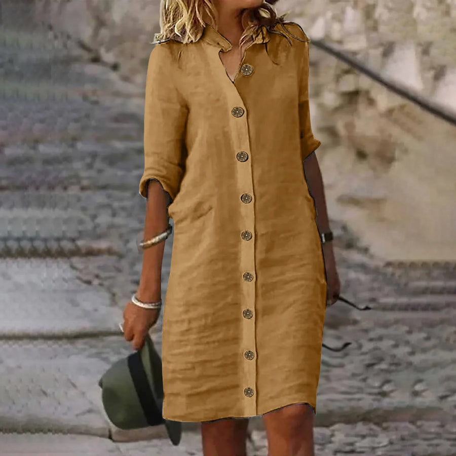 Valenzora | Flexible Midi Shirt Dress