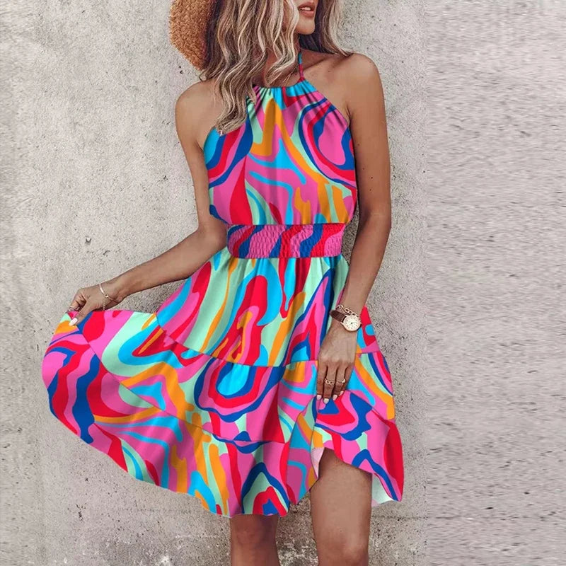 Valenzora | Stylish Summer Boho Halter Dress