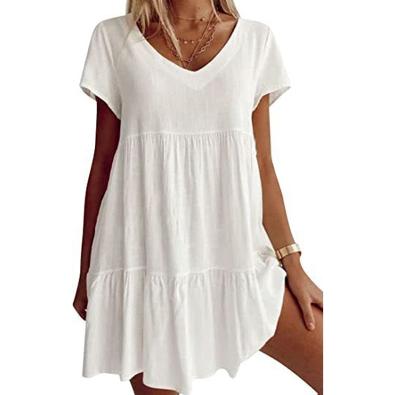 Valenzora short-sleeved woven dress