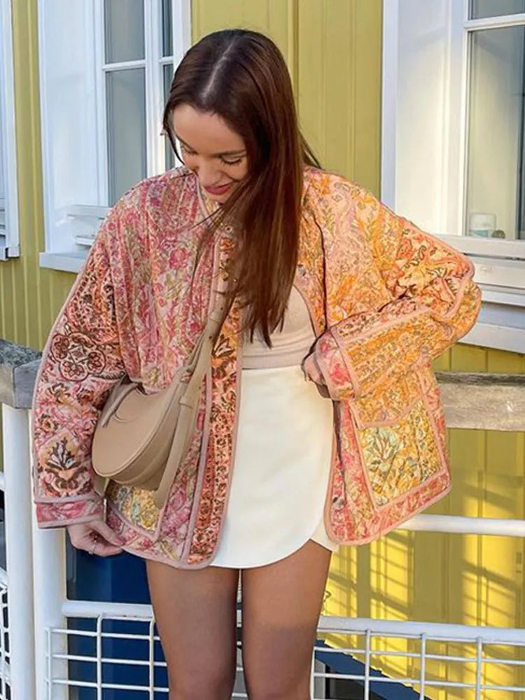 Valenzora | Vintage Patchwork Quilted Jacket for Women