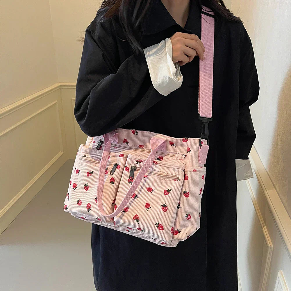Valenzora | Strawberry Corduroy Bag