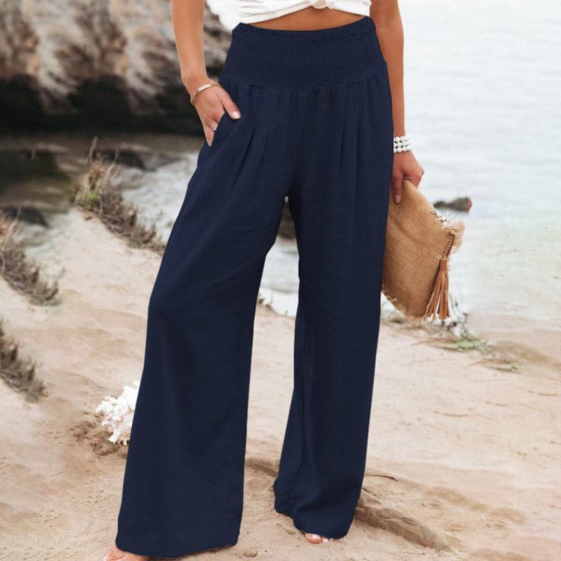 Valenzora | Casual wide linen trousers for women